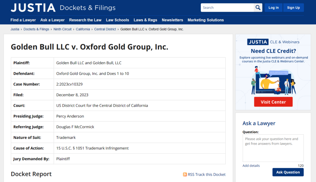 oxford gold group lawsuit

